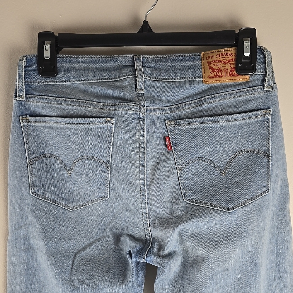 Levis 715 Bootcut Jeans Womens 28 Light Wash Blue Mid Rise Stretch Denim - Picture 8 of 12